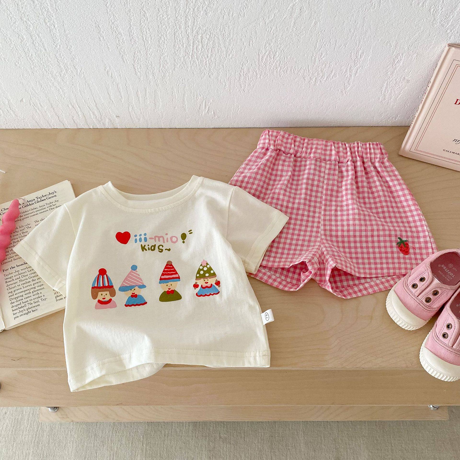 FADOBABY Girls Summer Outfit Cute Toddler Short Sleeve T-Shirt and Shorts Two-Piece Set 13